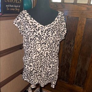 Maurices Black and White Animal Print Blouse